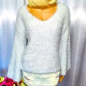 Altar'd State Bijou Silver Metallic Sweater